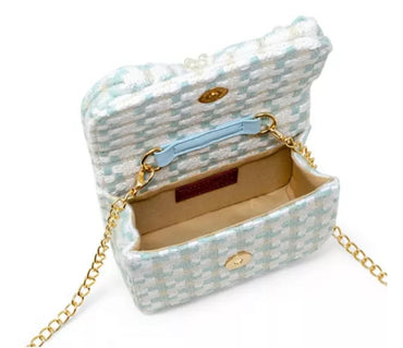Tweed Pearl Bow Purse