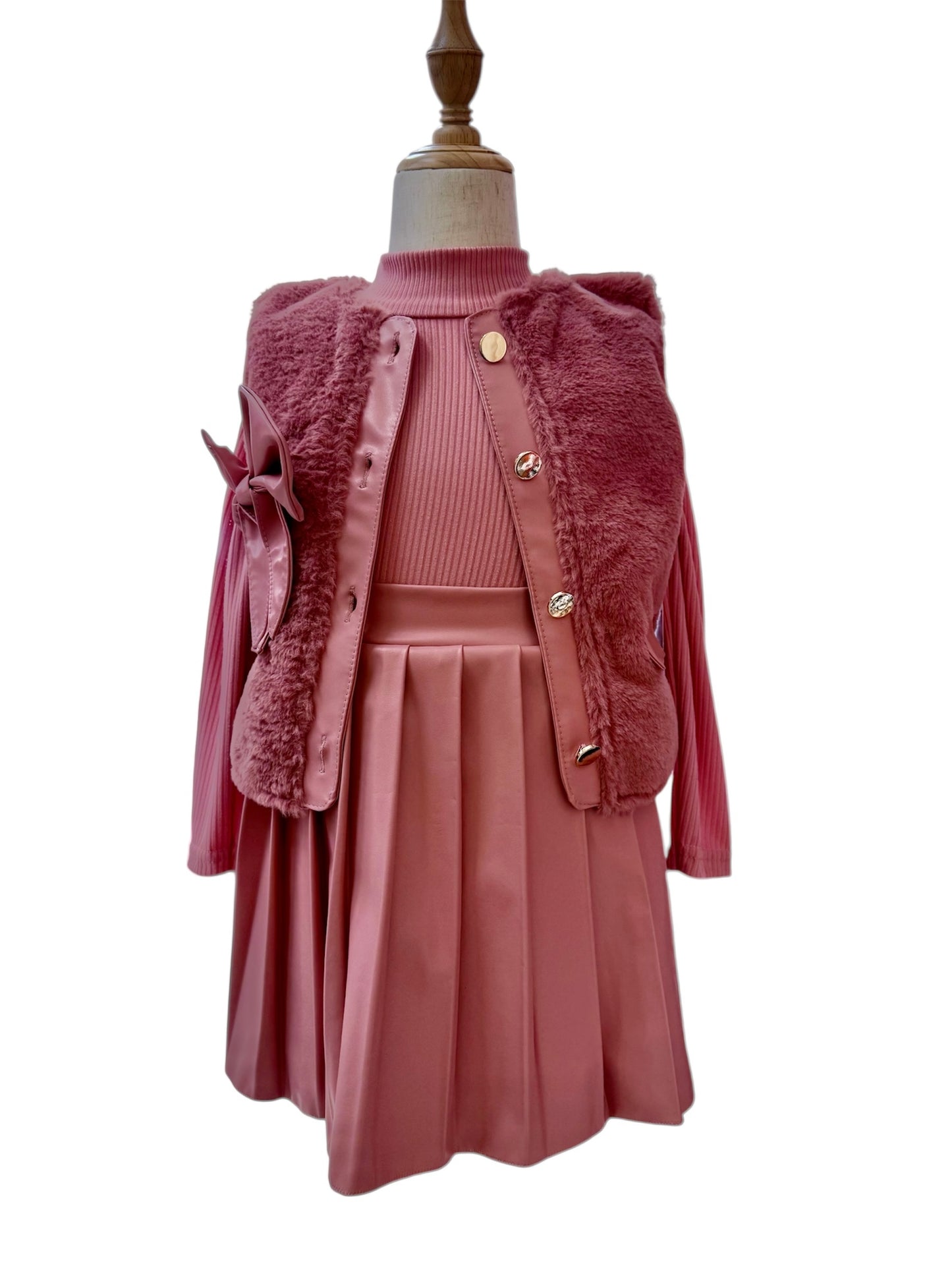 Mauve 3 Piece Vest Set