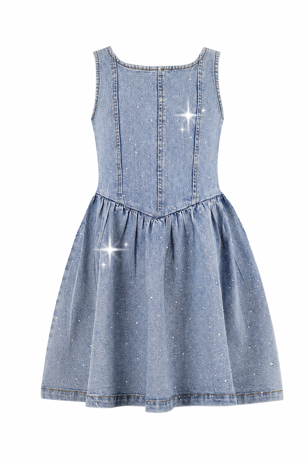 Denim Rhinestone Dress
