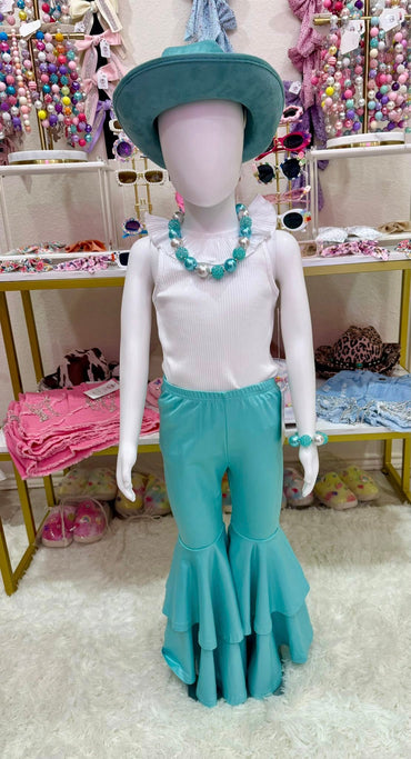 Turquoise Bell Bottom Pants
