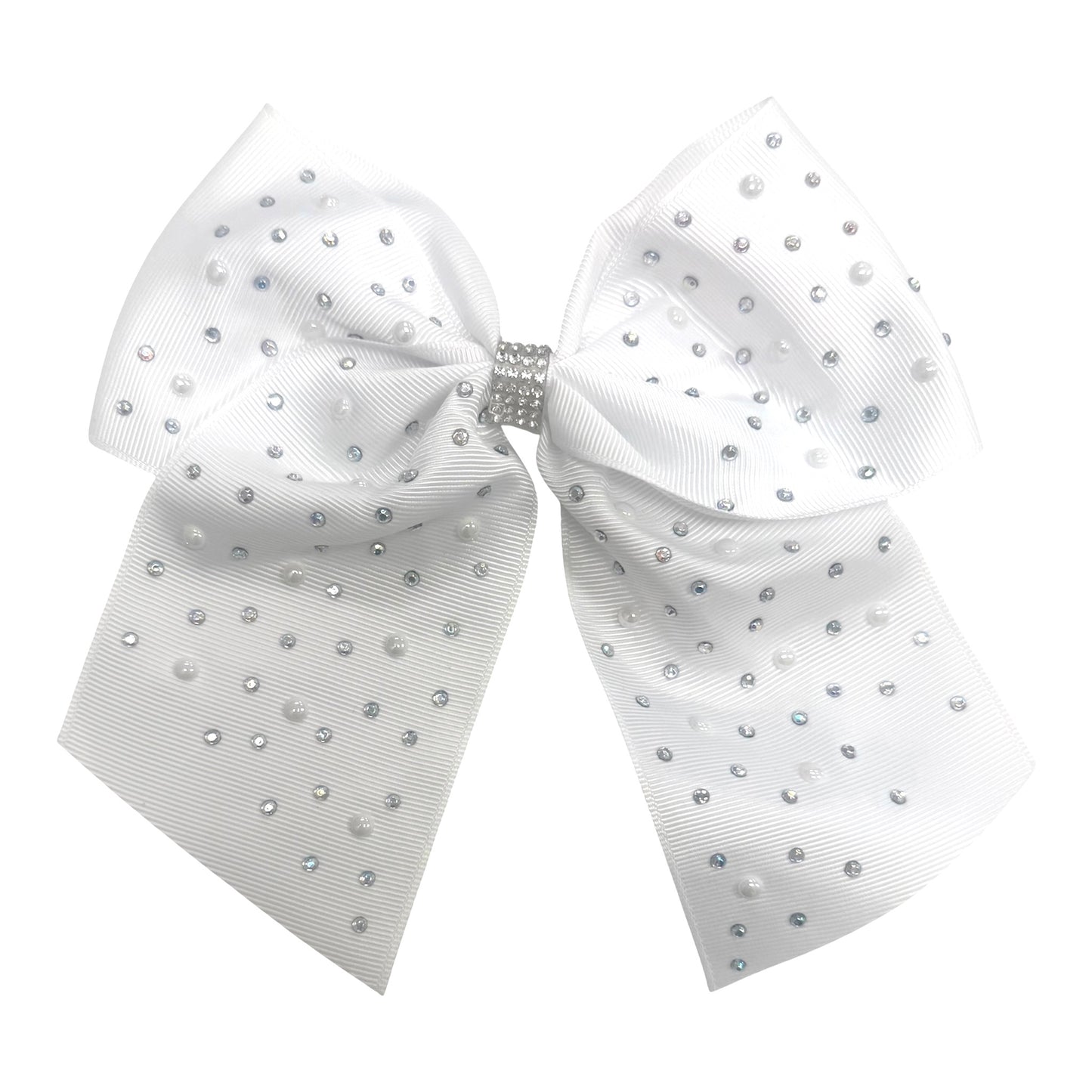 White Rhinestone HairBow