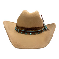 Onesize- Beige/Turquoise Cowgirl Hat