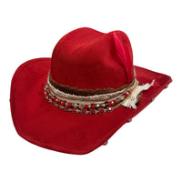 Red Cowgirl Hat Onesize
