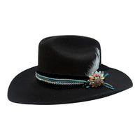 Lg-Black/ Turquoise Cowgirl Hat