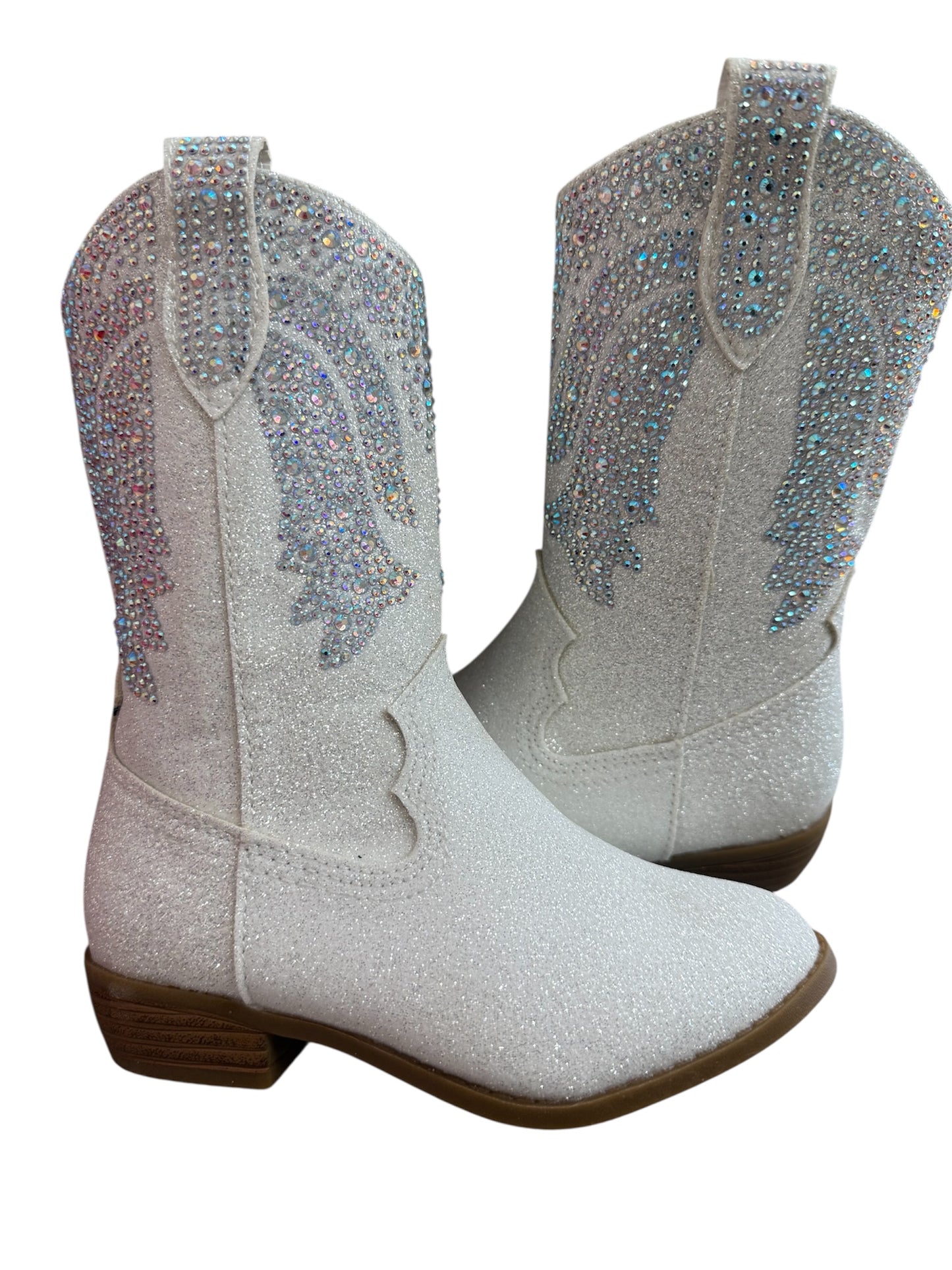White Rhinestone Cowgirl Boots