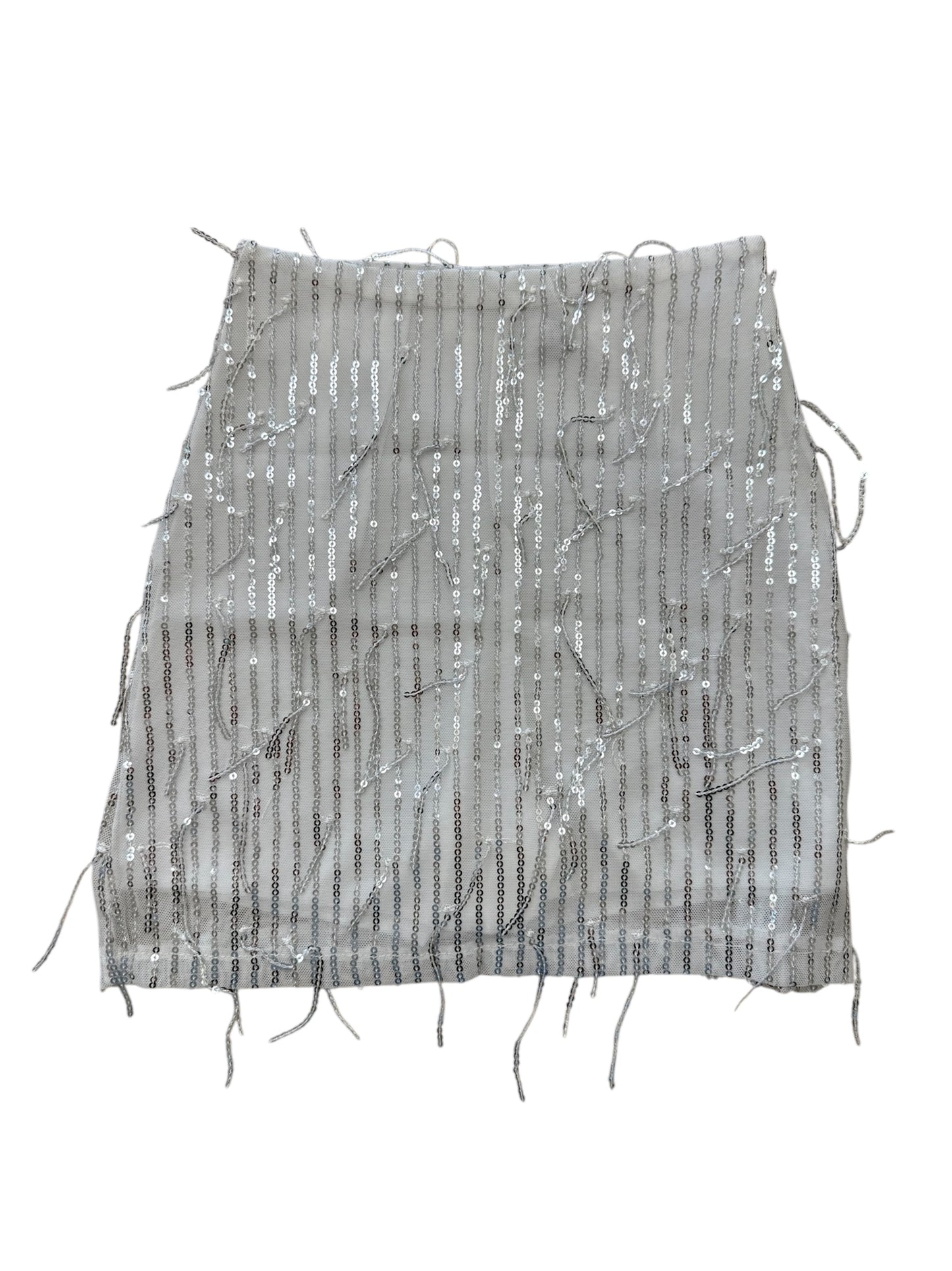 White Sequin skirt