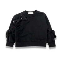 Black Bow Rhinestone Sweater