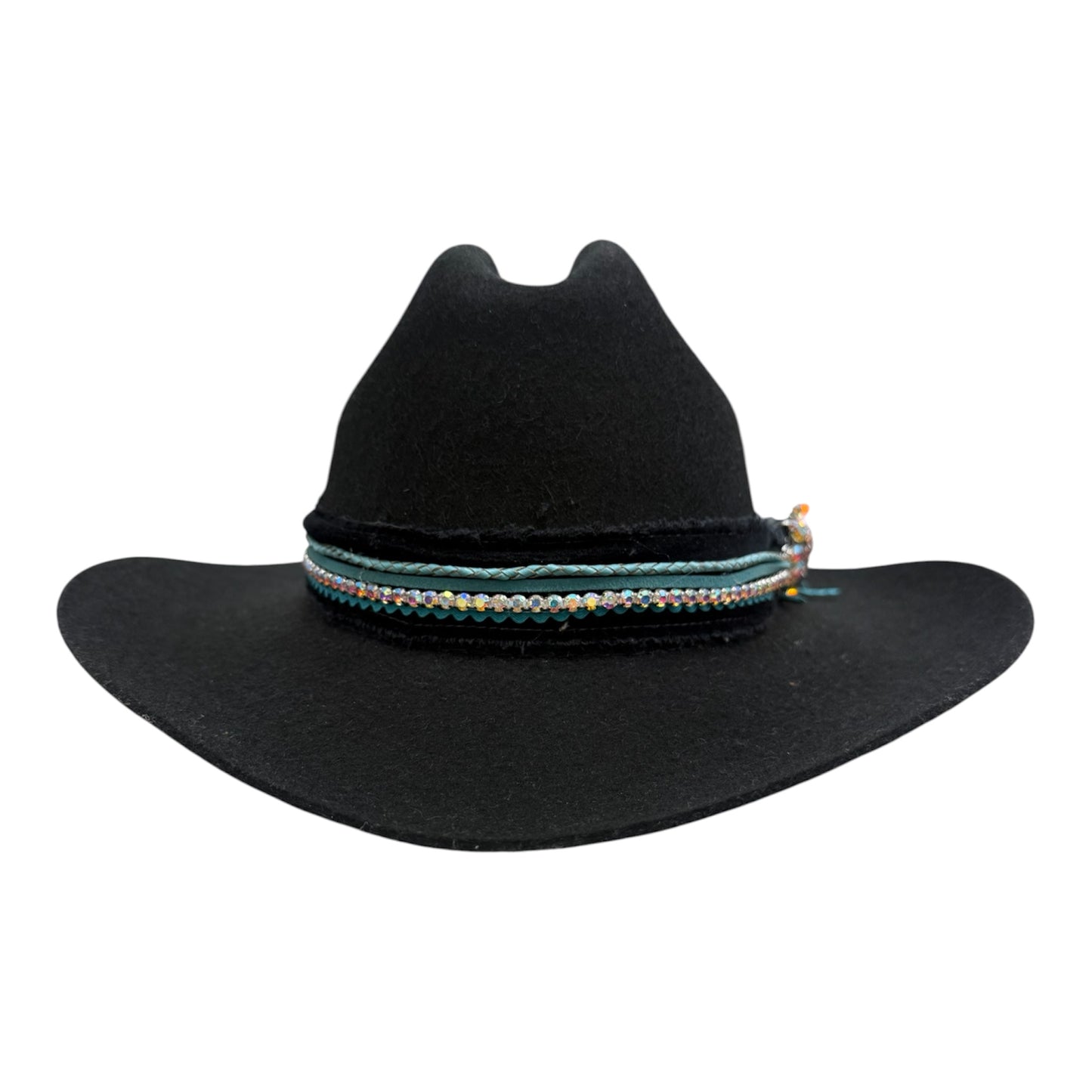 Lg-Black/ Turquoise Cowgirl Hat