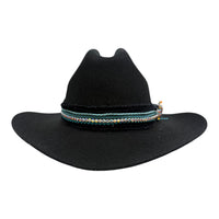 Lg-Black/ Turquoise Cowgirl Hat