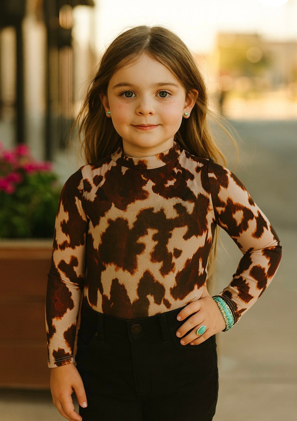 Print Mesh Long Sleeve