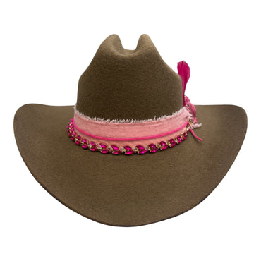 Md- Brown/Pink Cowgirl Hat