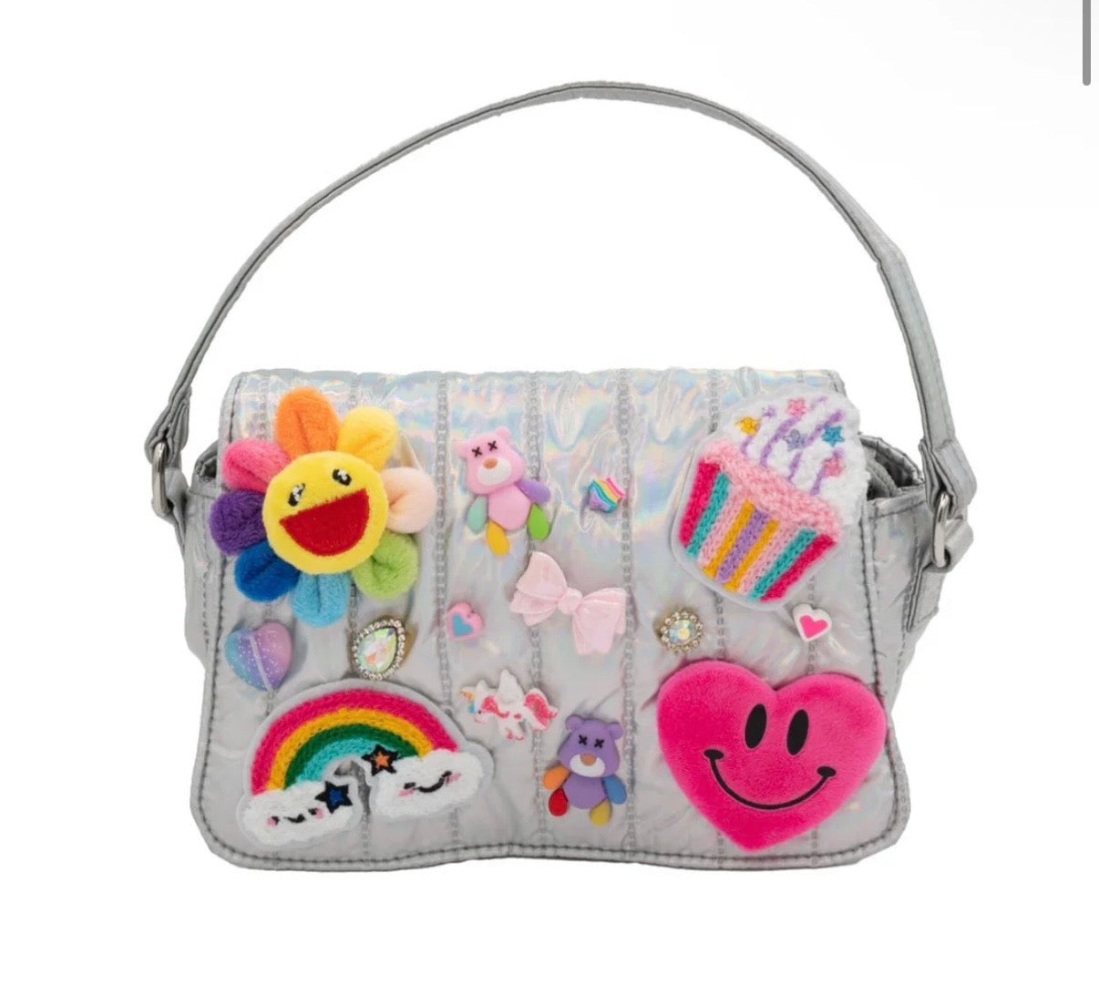 Iridescent Charm Puffer Bag