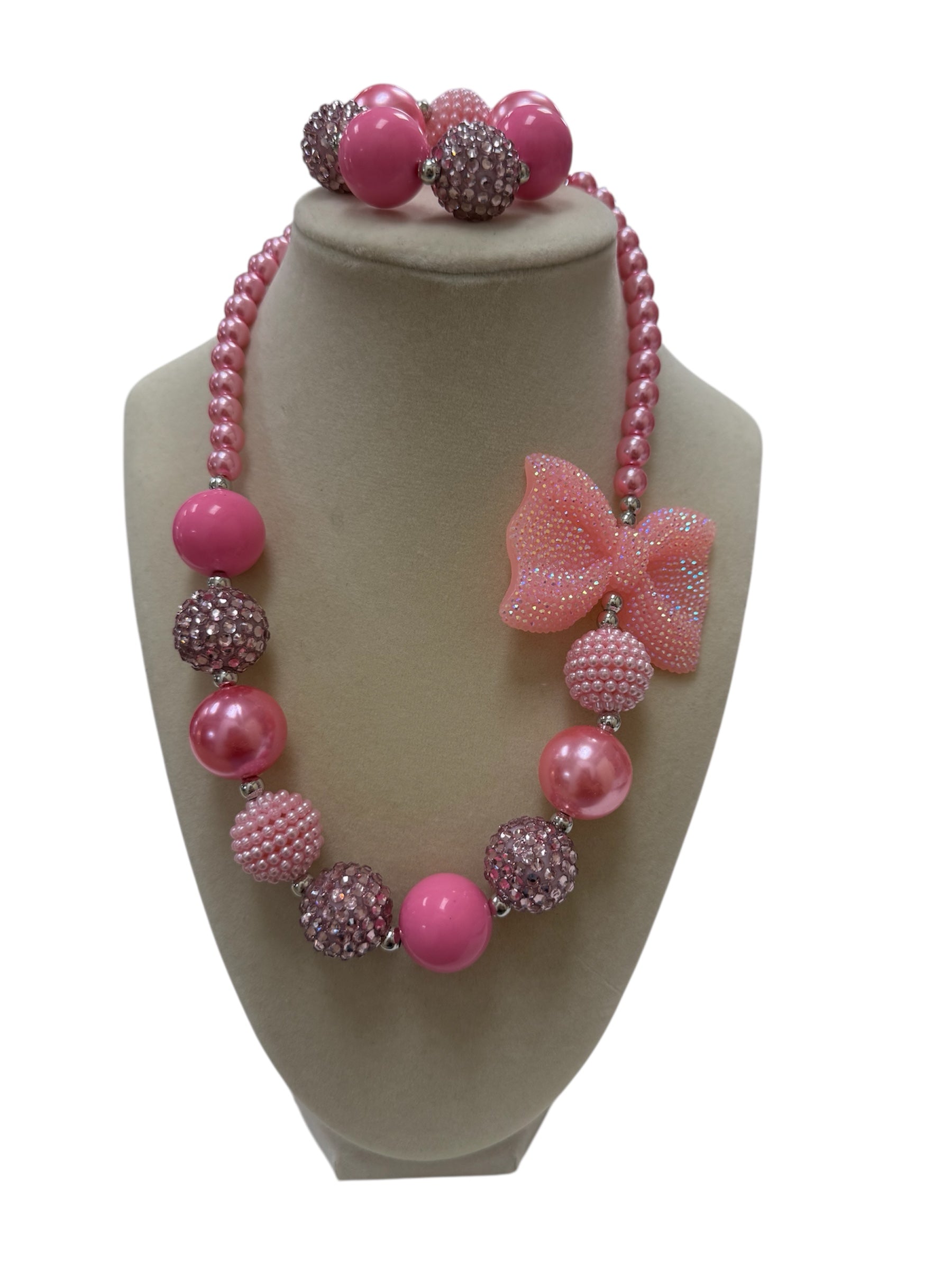 Pink Bow Necklace/Bracelet