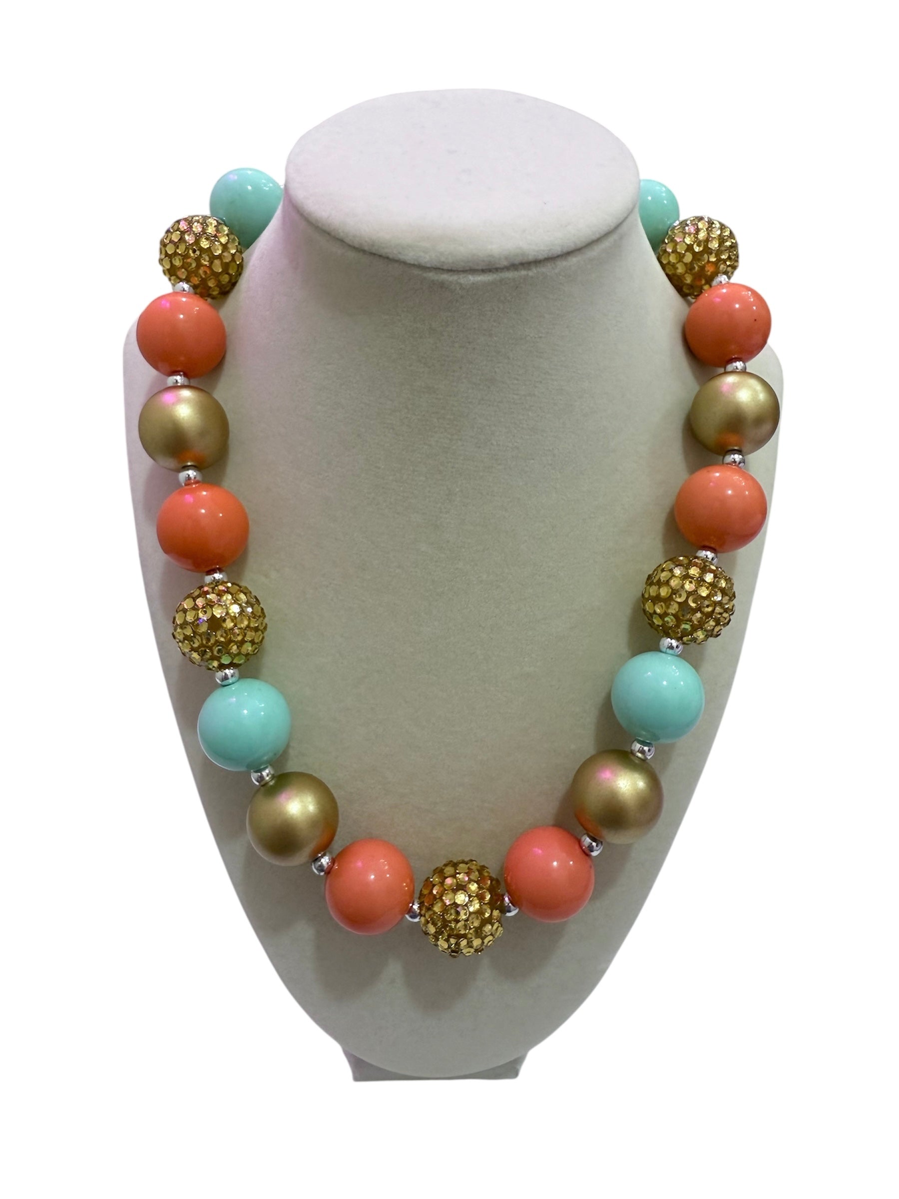Gold/Corral Bubble Necklace