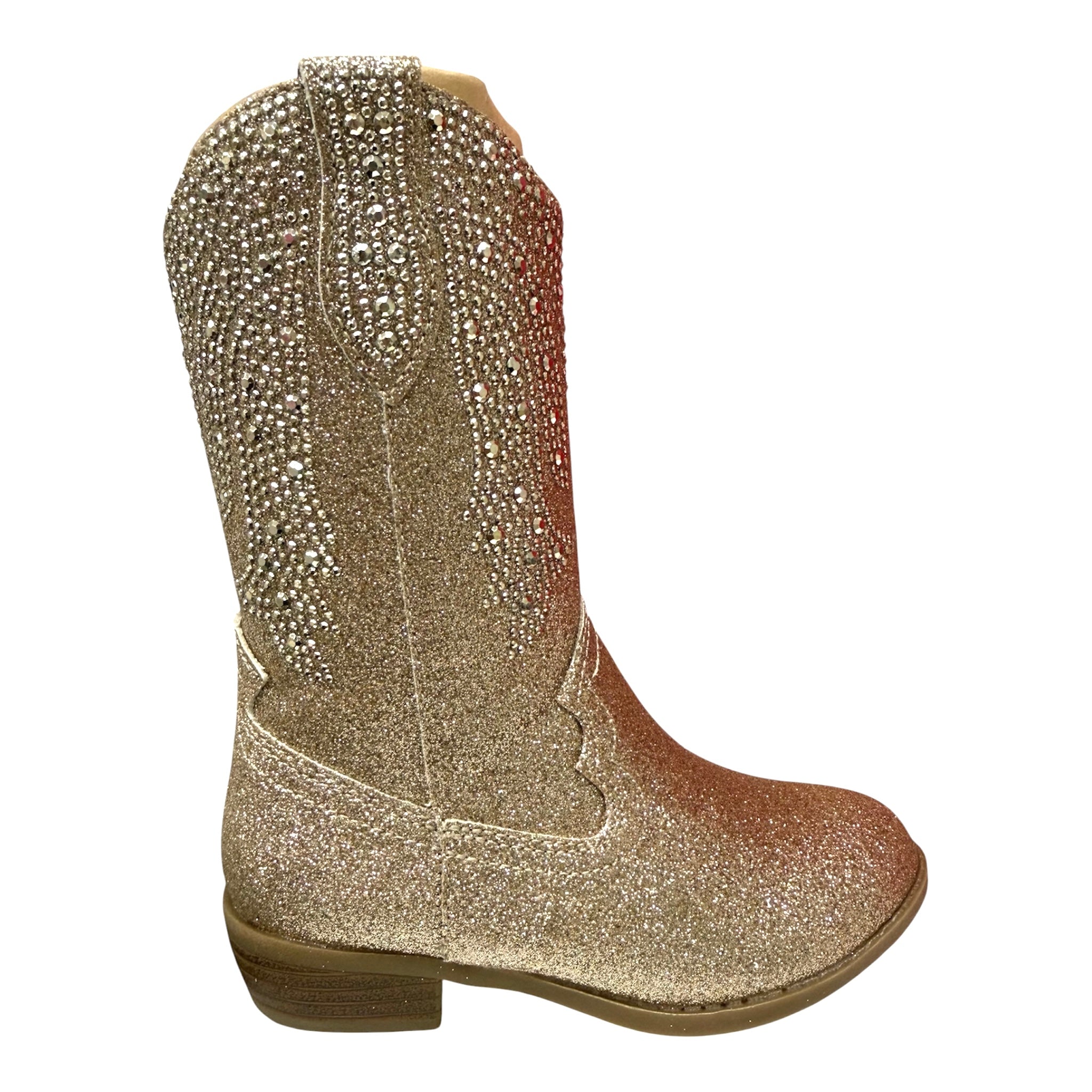 Gold Rhinestone Boots