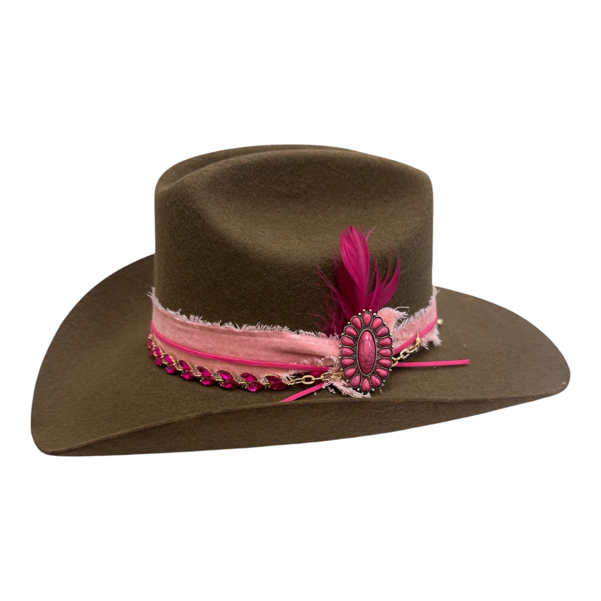 Md- Brown/Pink Cowgirl Hat