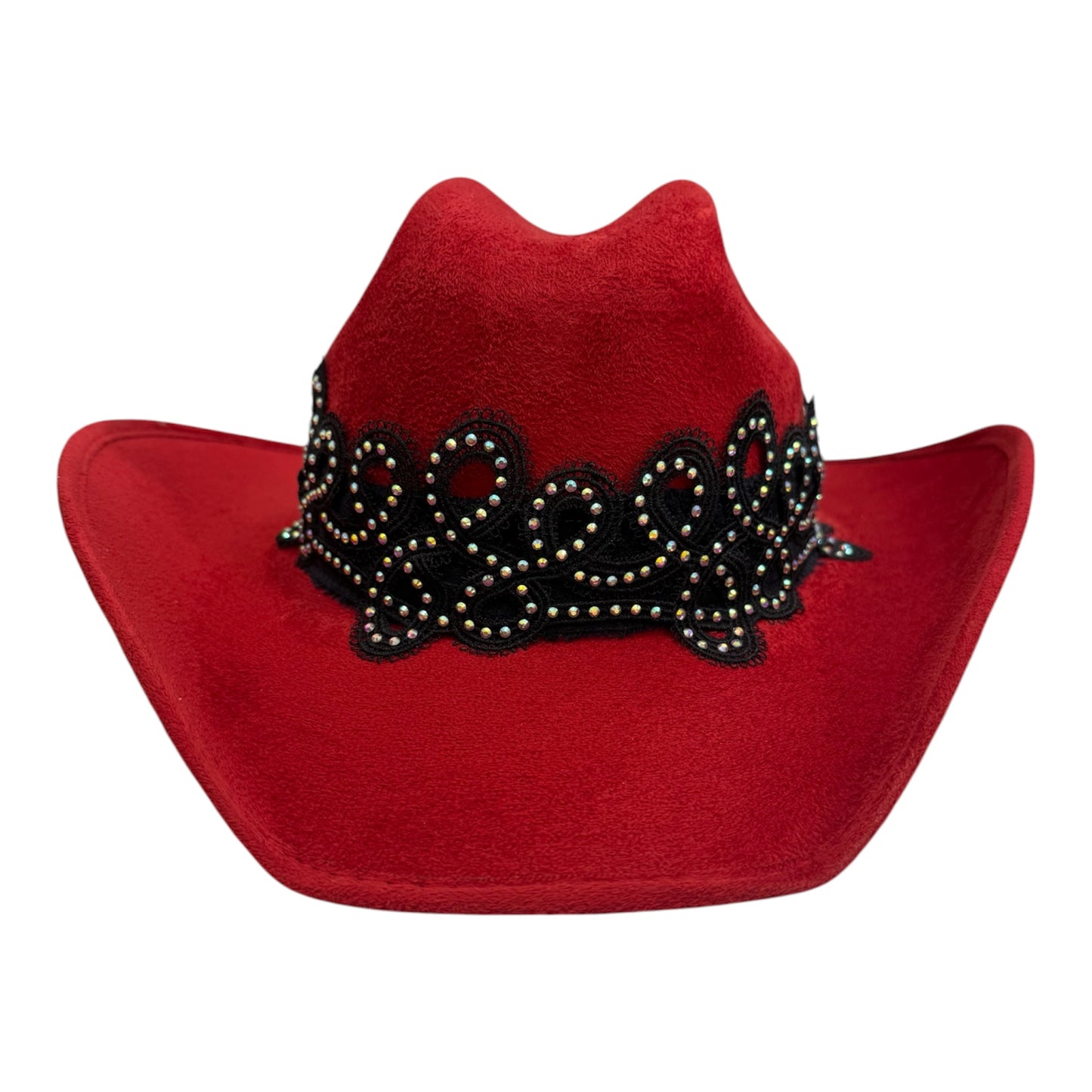 Red Cowgirl Hat/ Rhinestone Band Onesize