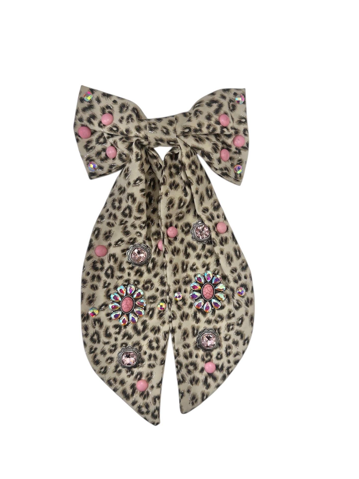 Pink/Beige Western Hair Bow