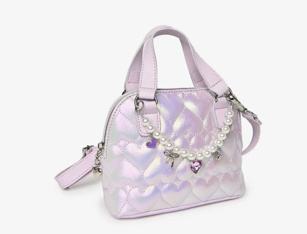 Purple Iridescent Pearl Charm Bag