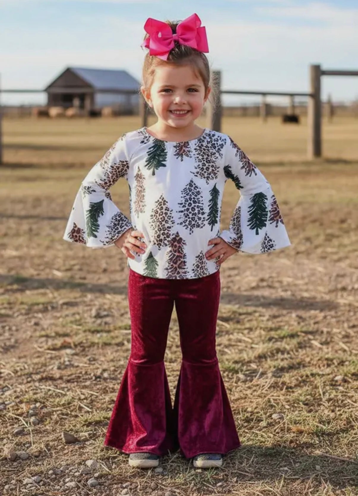 Leopard Christmas Tree Pant Set