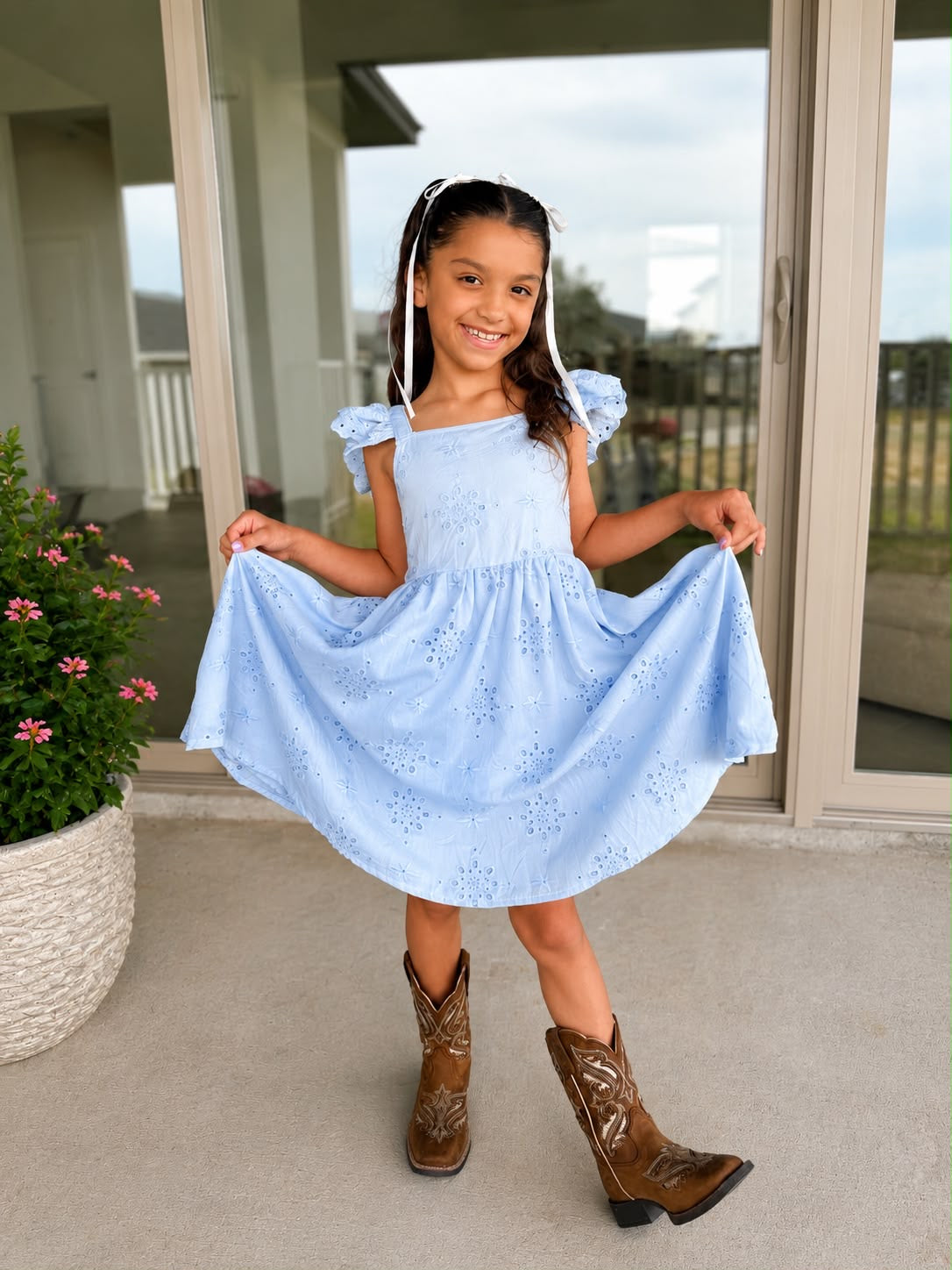 Light Blue Ruffle Dress