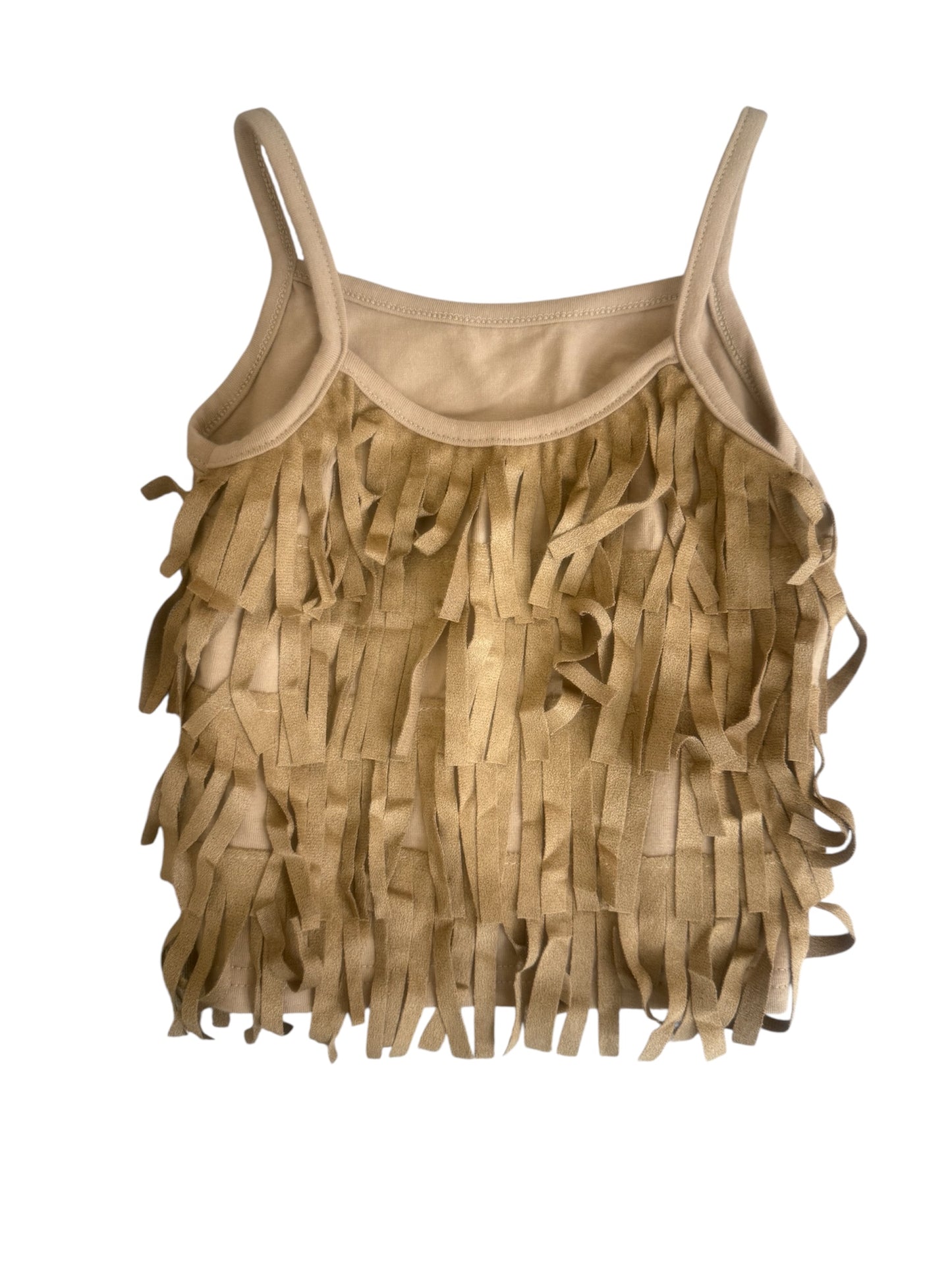 Beige Fringe Top