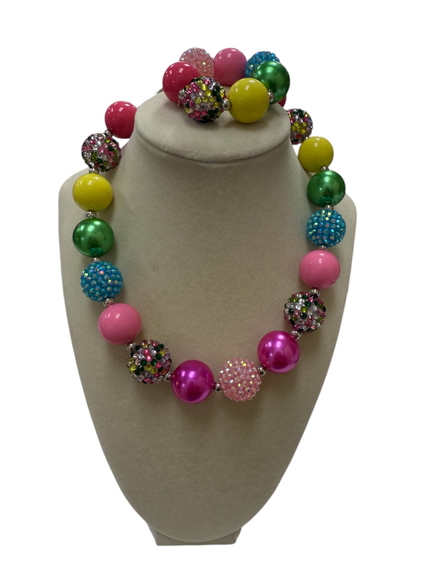 Green, Yellow Bubble Necklace/ Bracelet