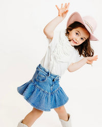 Rhinestone Denim Skirt