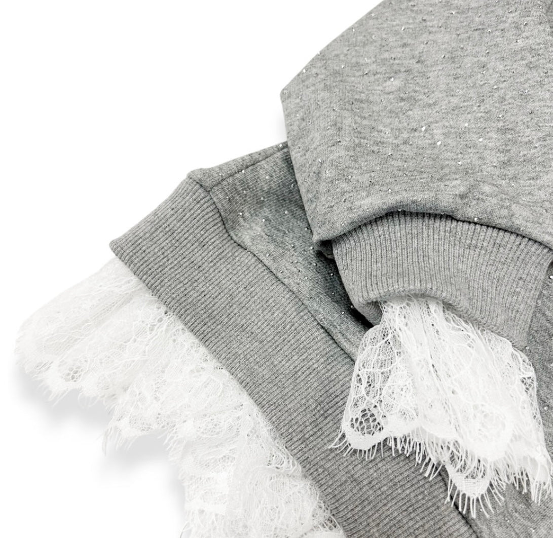 Hoodie/Pants Rhinestone Set