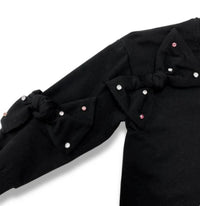 Black Bow Rhinestone Sweater