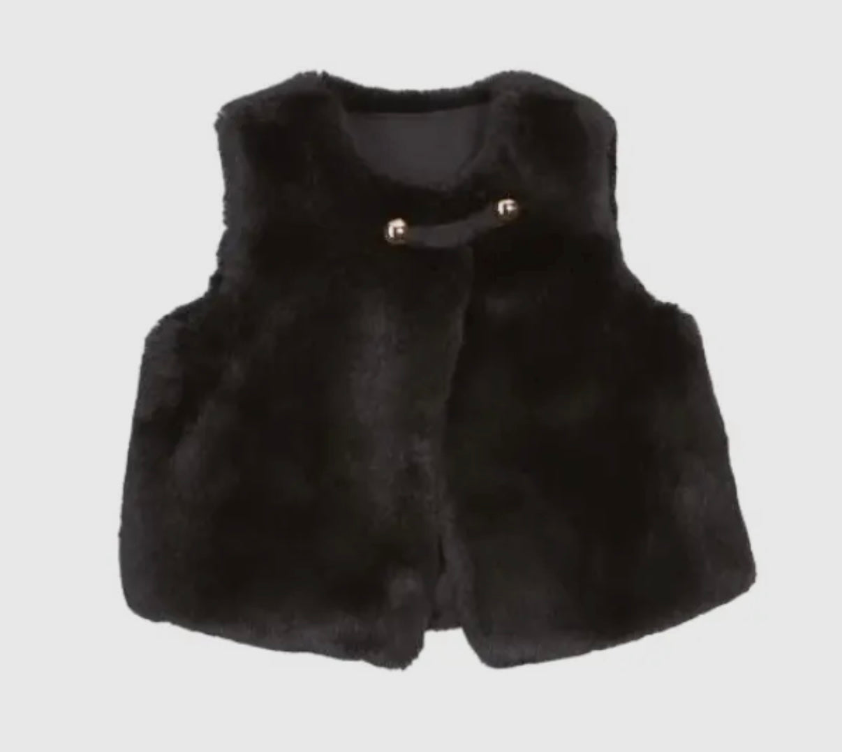 Black Furry Vest