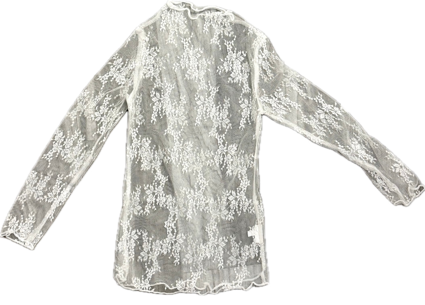 Ivory Mesh Long-sleeve Top