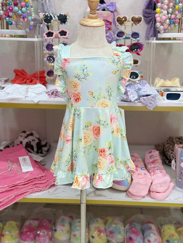 Mint Flowery Dress