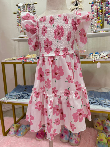 White/Pink Flower Dress