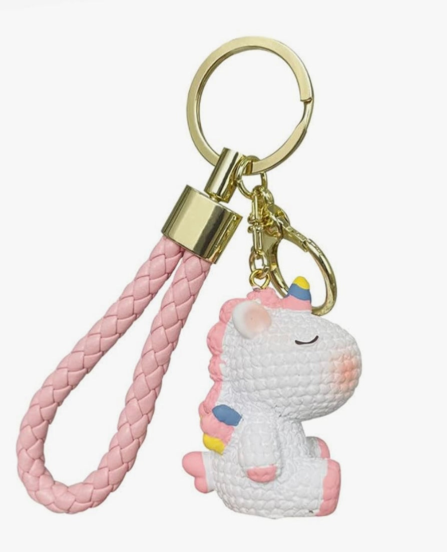 Pink Unicorn Keychain