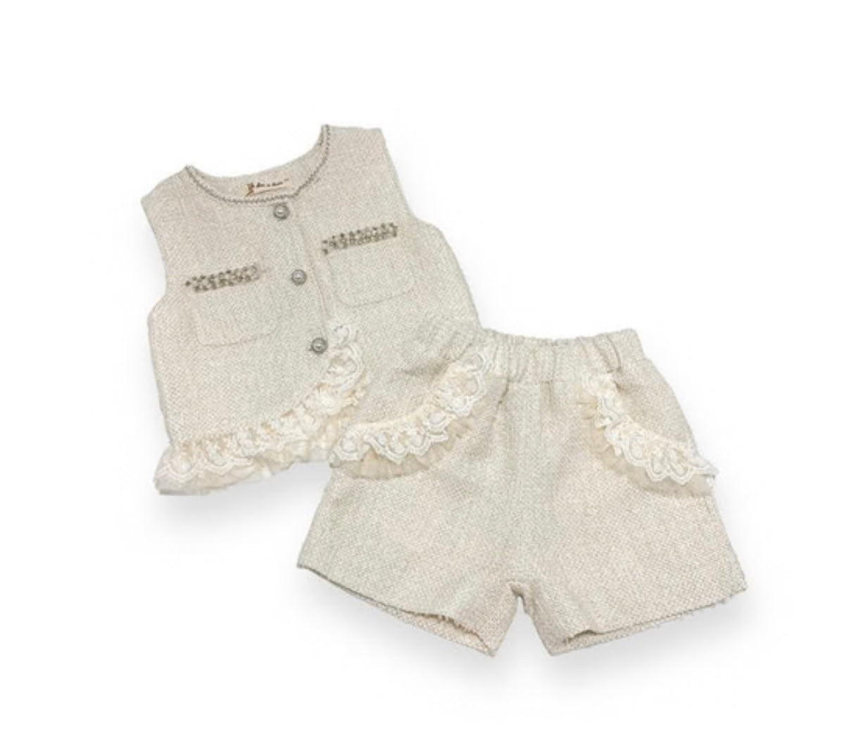 Embellished Tweed Set