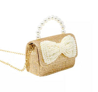 Gold Pearl Bow Bag