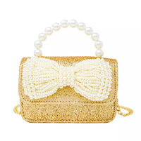 Gold Pearl Bow Bag