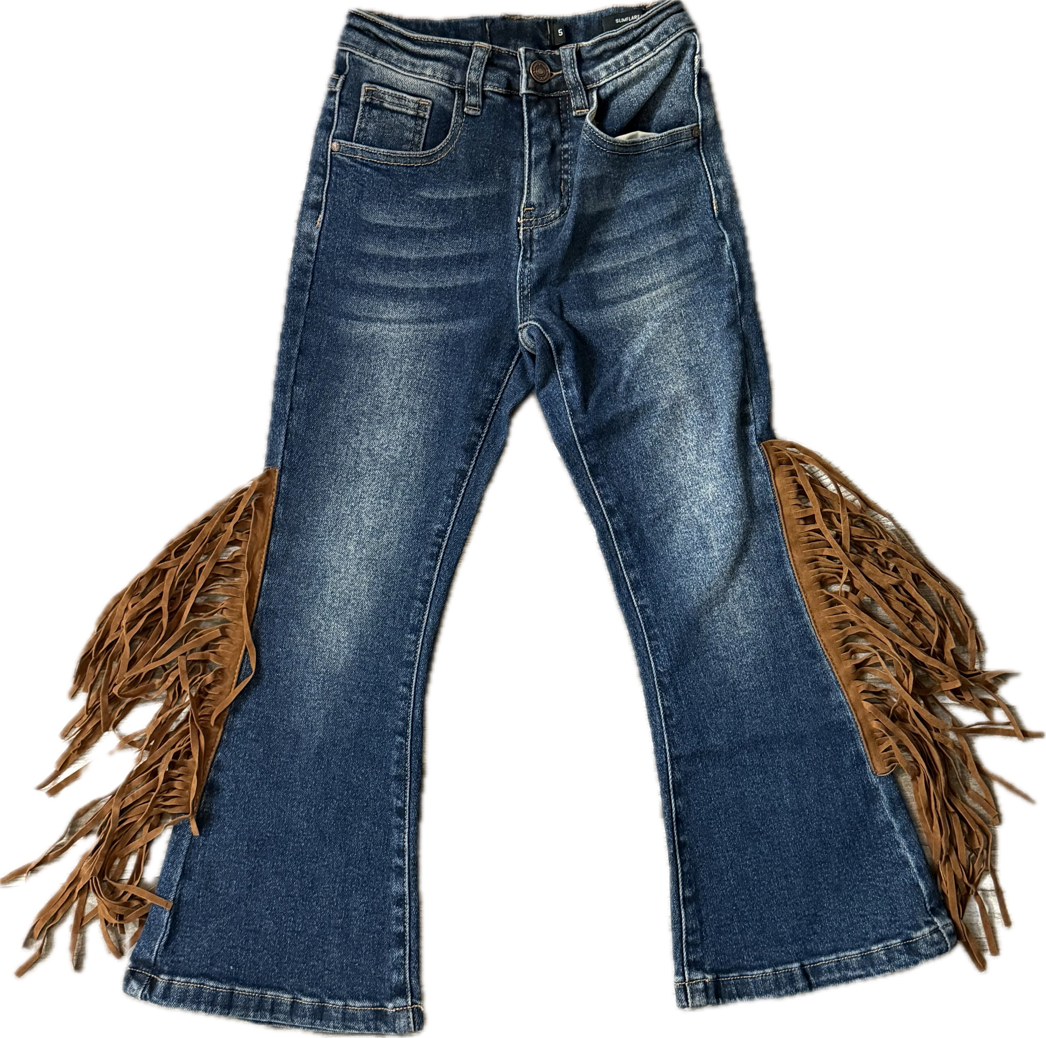 Fringe Slim Flare Jeans